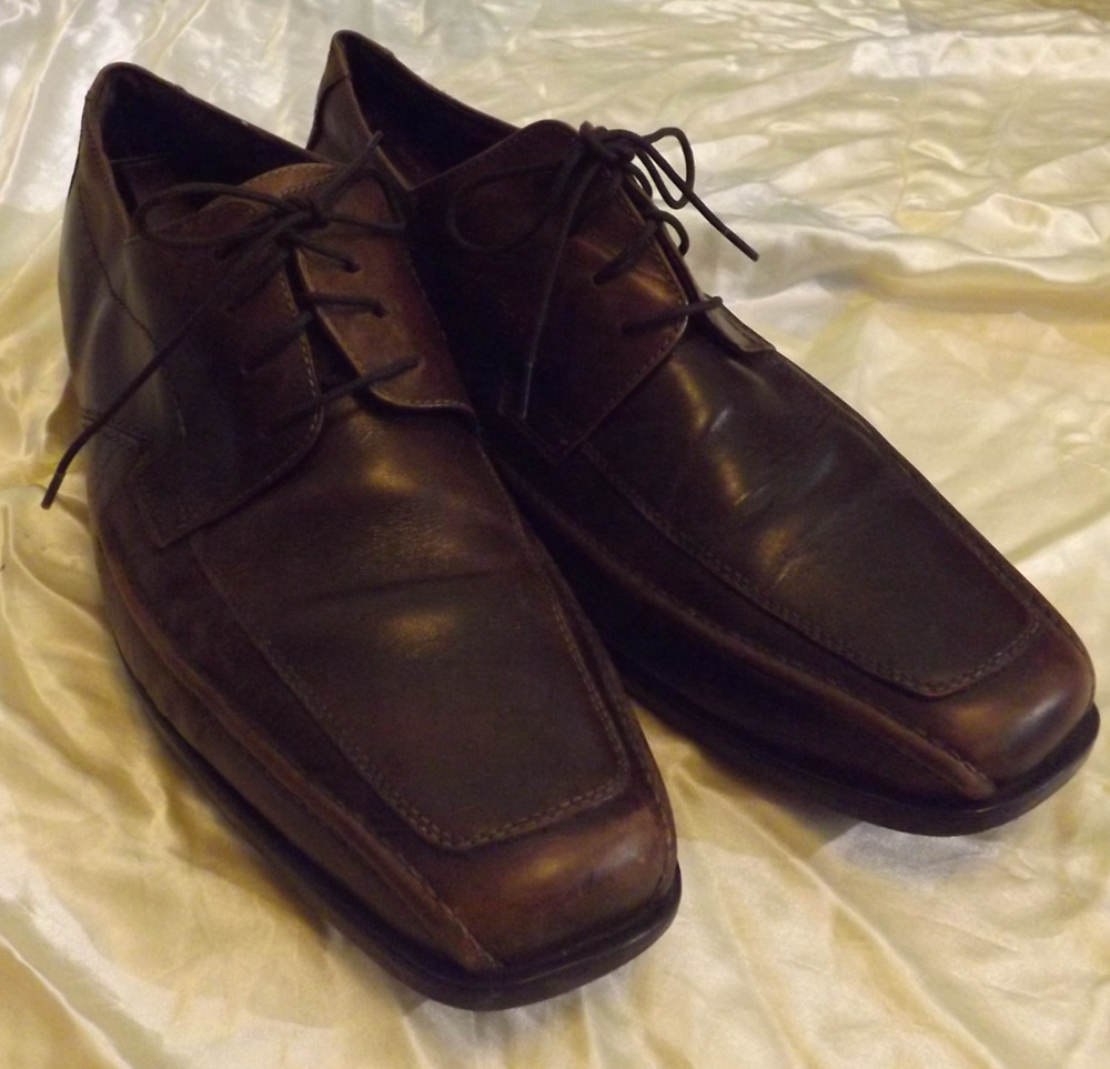 Johnston & Murphy Men’s 11 Brown Apron Toe Dress Shoes Leather
